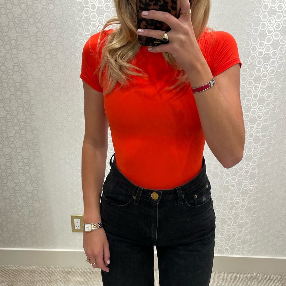 Skims bright red bodysuit XS